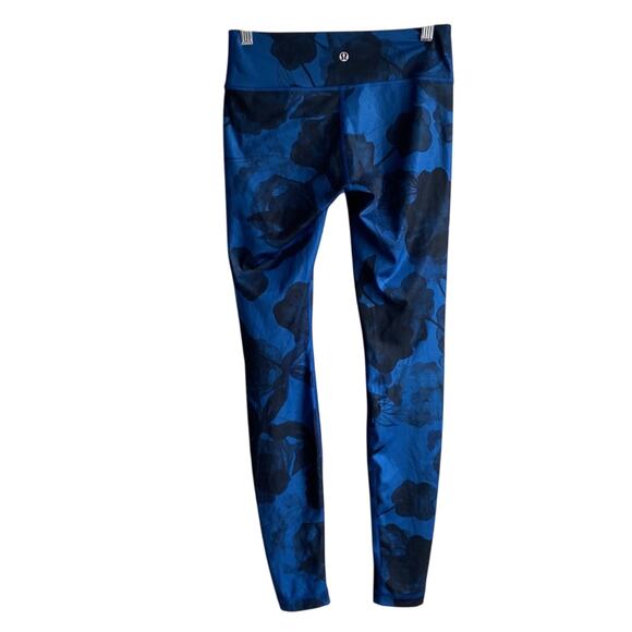 Lululemon Wunder Under Legging Inky Blue Floral 4 - Picture 5 of 10